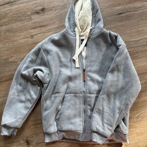 Women's Gray Hooded Utility Jacket